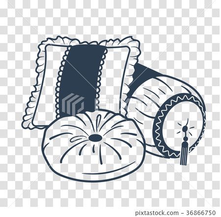 silhouette cushion set icon 36866750