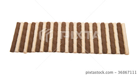 wafer rolls with chocolate isolated wafer rolls with chocolate isolated 36867111