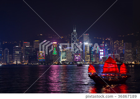 New year and Christmas skyline shines landmark  36867189