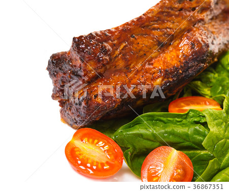 ribs grilled with salad 36867351