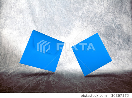 Blue flying envelope and card 36867373