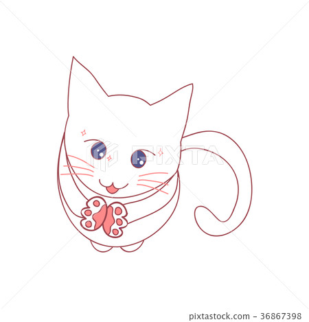 Cat Begging for Food. Vector Illustration 36867398
