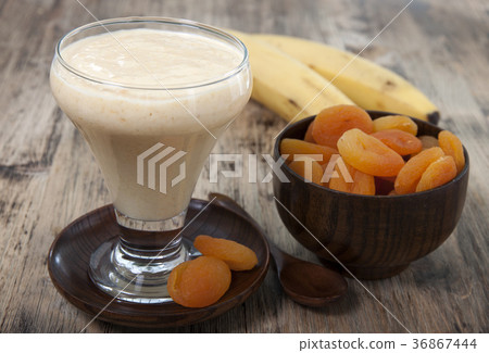 Smoothies of dried apricots and bananas Smoothies of dried apricots and bananas 36867444