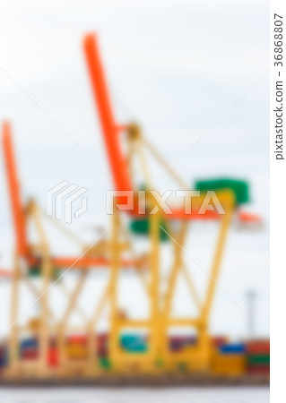 Portal cargo cranes - blurred image 36868807