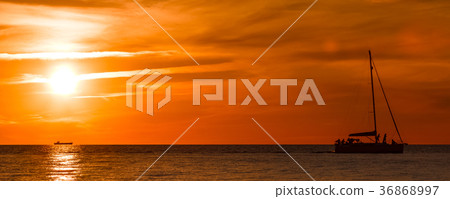 Romantic sunset over the sea 36868997