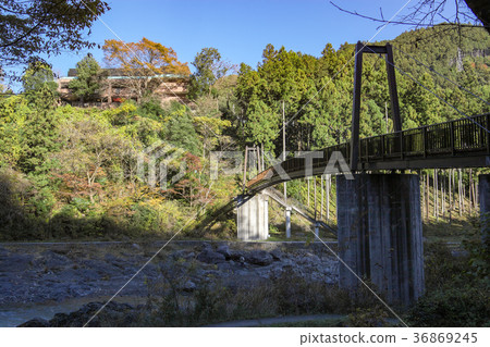 Komabashi of the Ontake Valley of the autumn leaves Komabashi of the Ontake Valley of the autumn leaves 36869245