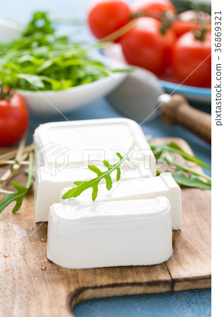 Feta cheese on board 36869321