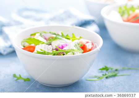 Fresh vegetable salad with feta cheese Fresh vegetable salad with feta cheese 36869337