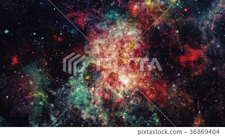 Cosmic clouds of mist on colorful backgrounds. 36869404
