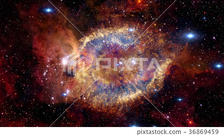 Fiery explosion in space. Fiery explosion in space. 36869459