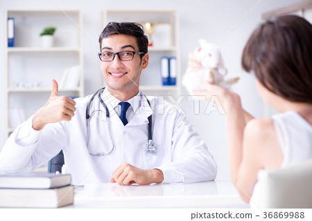 图库照片 vet doctor examining pet rabbit in clinic