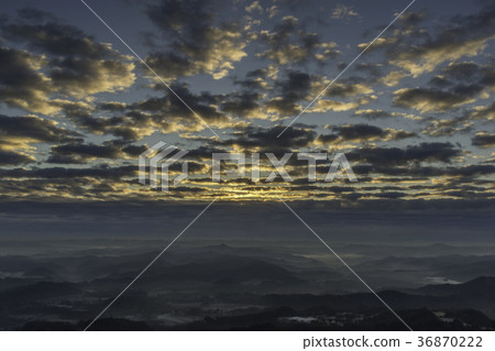 The morning of Kujukuya observation park in Kimitsu city, Chiba prefecture 36870222