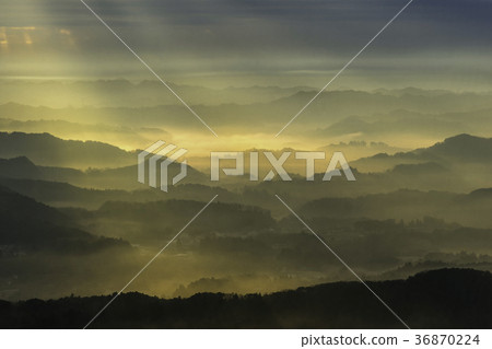 The morning of Kujukuya observation park in Kimitsu city, Chiba prefecture 36870224