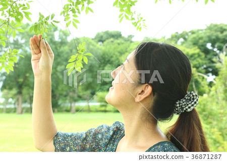 新鮮的綠色環境少婦 新鮮的綠色環境少婦 36871287