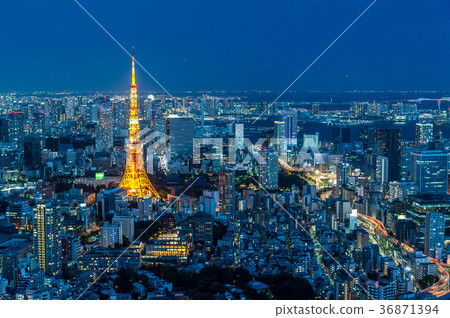 六本木新城天文台（東京塔）的夜景 36871394