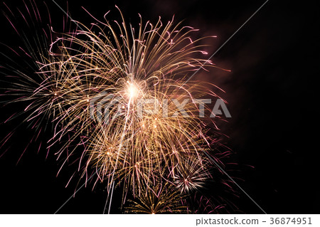 Firework blast in sky celebration new year 36874951