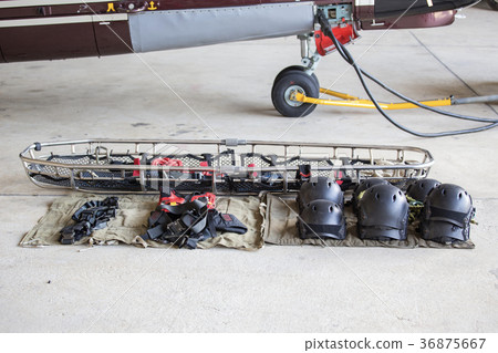 searh and rescue equipment arrange on ground searh and rescue equipment arrange on ground 36875667