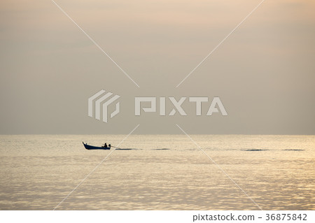 silhouette minimalist of single  fishery boat  36875842