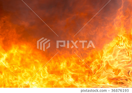 fire and smoke from burning in conflagration 36876193
