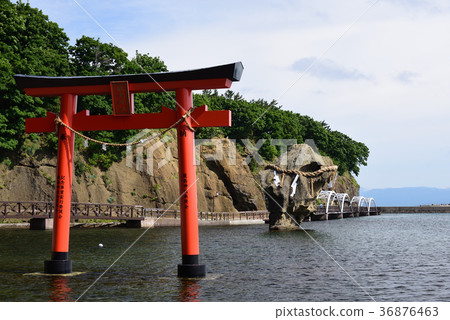 拍攝北海道Esashi-cho的Gusukushima的寶塔岩石景觀 拍攝北海道Esashi-cho的Gusukushima的寶塔岩石景觀 36876463