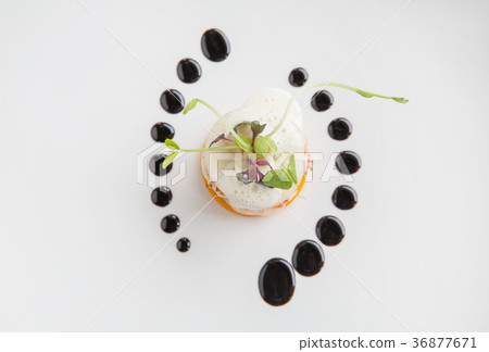 gourmet appetizer shrimp, pear, pumpkin  36877671