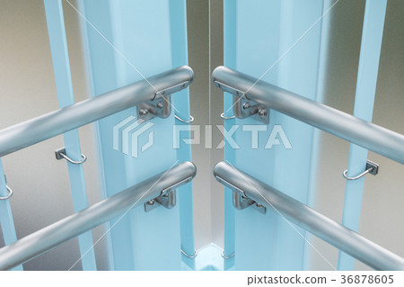 A handrail of a pedestrian overpass A handrail of a pedestrian overpass 36878605