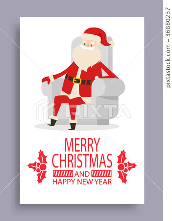 Merry Christmas Cover, Santa Vector Illustration 36880237