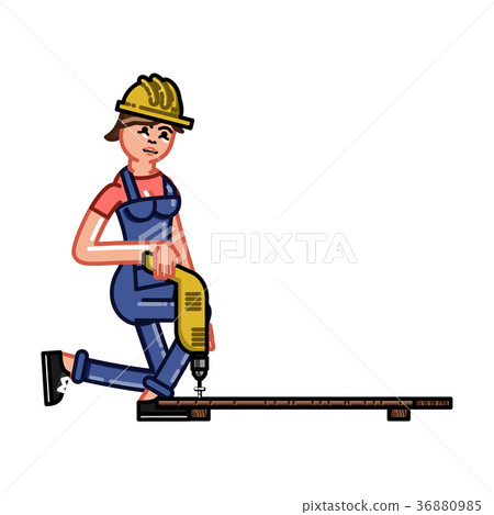 Builder works with a drill 36880985