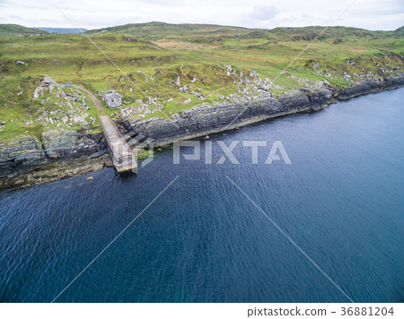 Aerial view of the forgotten pier between Ardfern 36881204