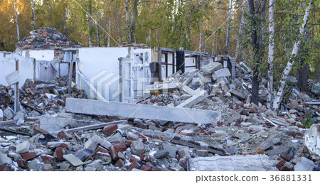 Ruins of a house among trees. Autumn 2017. 36881331