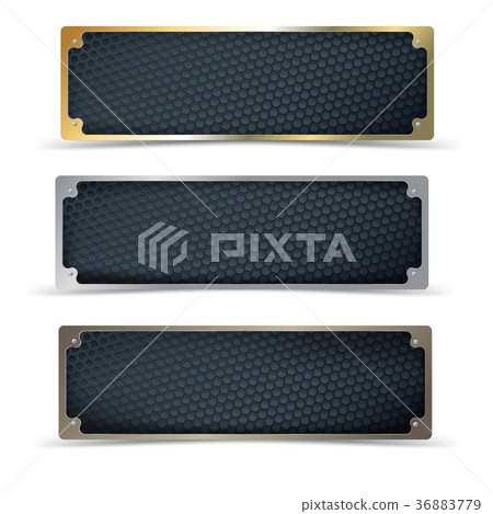 Abstract horizontal metal banner 36883779