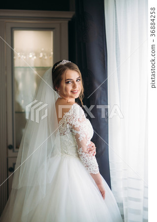 Portrait of the bride in the park. Wedding dress Portrait of the bride in the park. Wedding dress 36884258