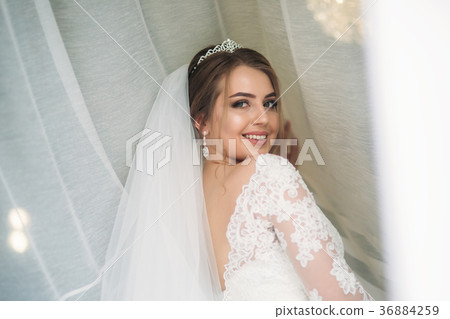 Portrait of the bride in the park. Wedding dress Portrait of the bride in the park. Wedding dress 36884259