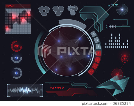 Futuristic user interface HUD 36885254