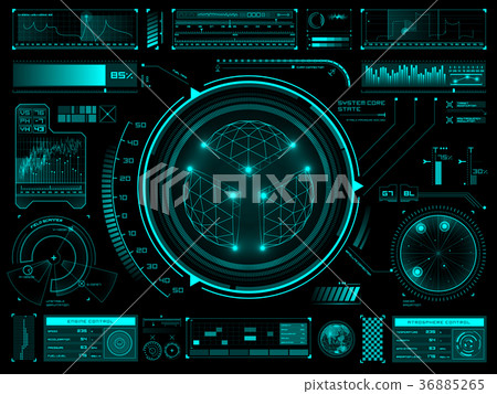 Futuristic touch screen user interface HUD Futuristic touch screen user interface HUD 36885265