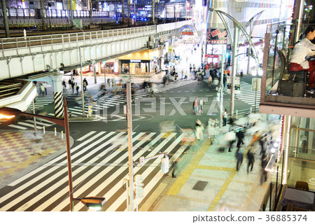 Ameyoko Ueno Tokyo Japanese people year-end intersection signal light Ameyoko Ueno Tokyo Japanese people year-end intersection signal light 36885374