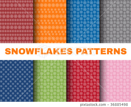 Simple Christmas patterns with snowflakes on Simple Christmas patterns with snowflakes on 36885498