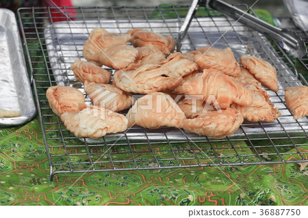 .Crispy fried patties from puff pastry closeup 36887750