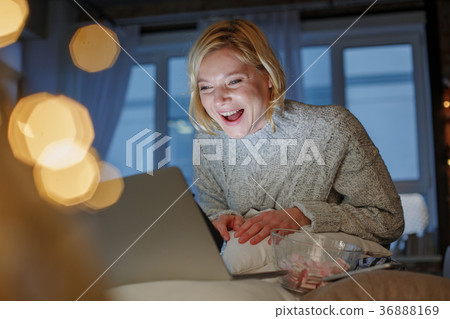 Joyful lady having fun during weekend Joyful lady having fun during weekend 36888169