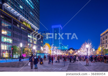 東京站丸之內出口Ekimae夜景 東京站丸之內出口Ekimae夜景 36890454
