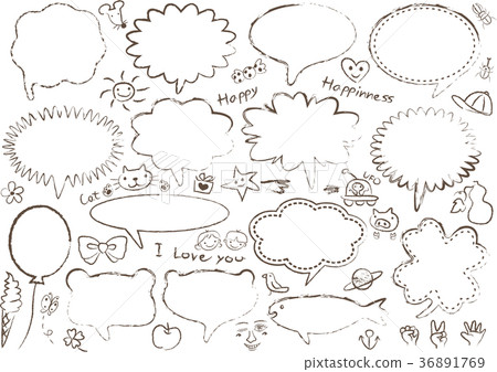 Speech bubble _ brown border 36891769