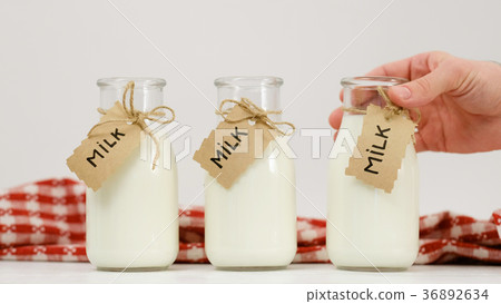 milk bottles local dairy farm products choice 36892634