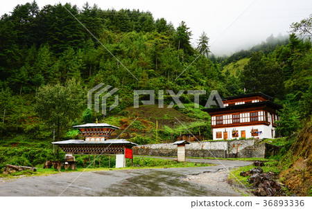 Tibetan monastery in Thimphu, Bhutan Tibetan monastery in Thimphu, Bhutan 36893336