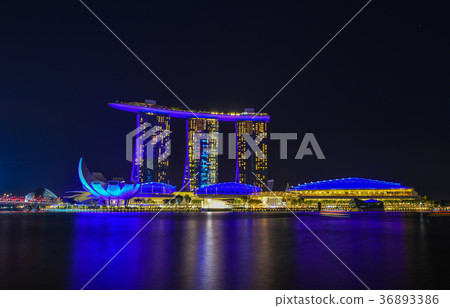 Night view of Marina Bay, Singapore Night view of Marina Bay, Singapore 36893386