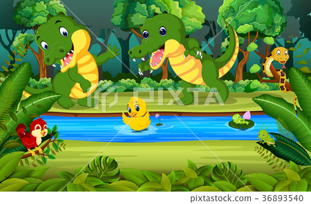 Two Crocodile in the forest 36893540