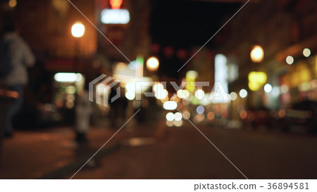 bokeh lighs of evening street of San Francisco 36894581
