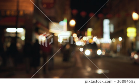 bokeh lighs of evening street of San Francisco bokeh lighs of evening street of San Francisco 36894582