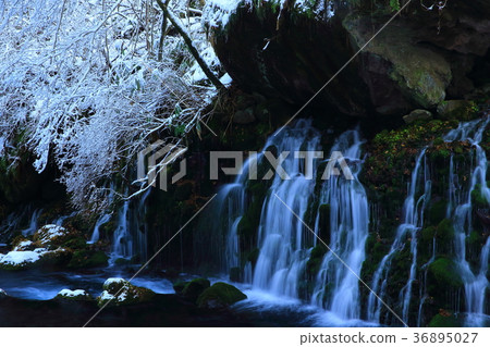 Winter's former falls underwater water 36895027