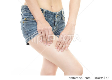 Woman checking thighs 36895138