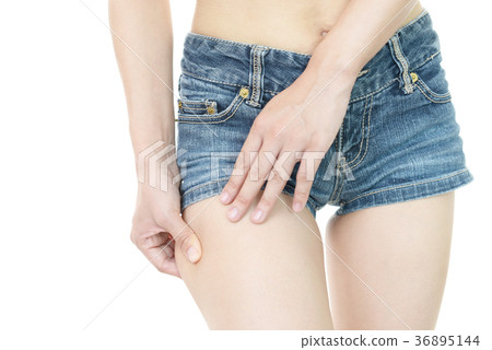 Woman checking thighs 36895144